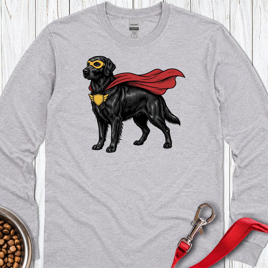 Flat Coated Retriever Superhero Long Sleeve Shirt Gift For Dog Lover