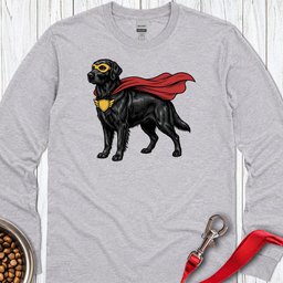Flat Coated Retriever Superhero Long Sleeve Shirt Gift For Dog Lover