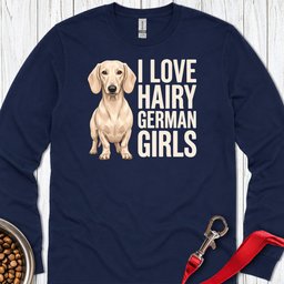 Dachshund Hairy German Girls Cream Long Sleeve Shirt Gift For Dog Lover