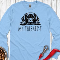 Flat Coated Retriever My Therapist Long Sleeve Shirt Gift For Dog Lover