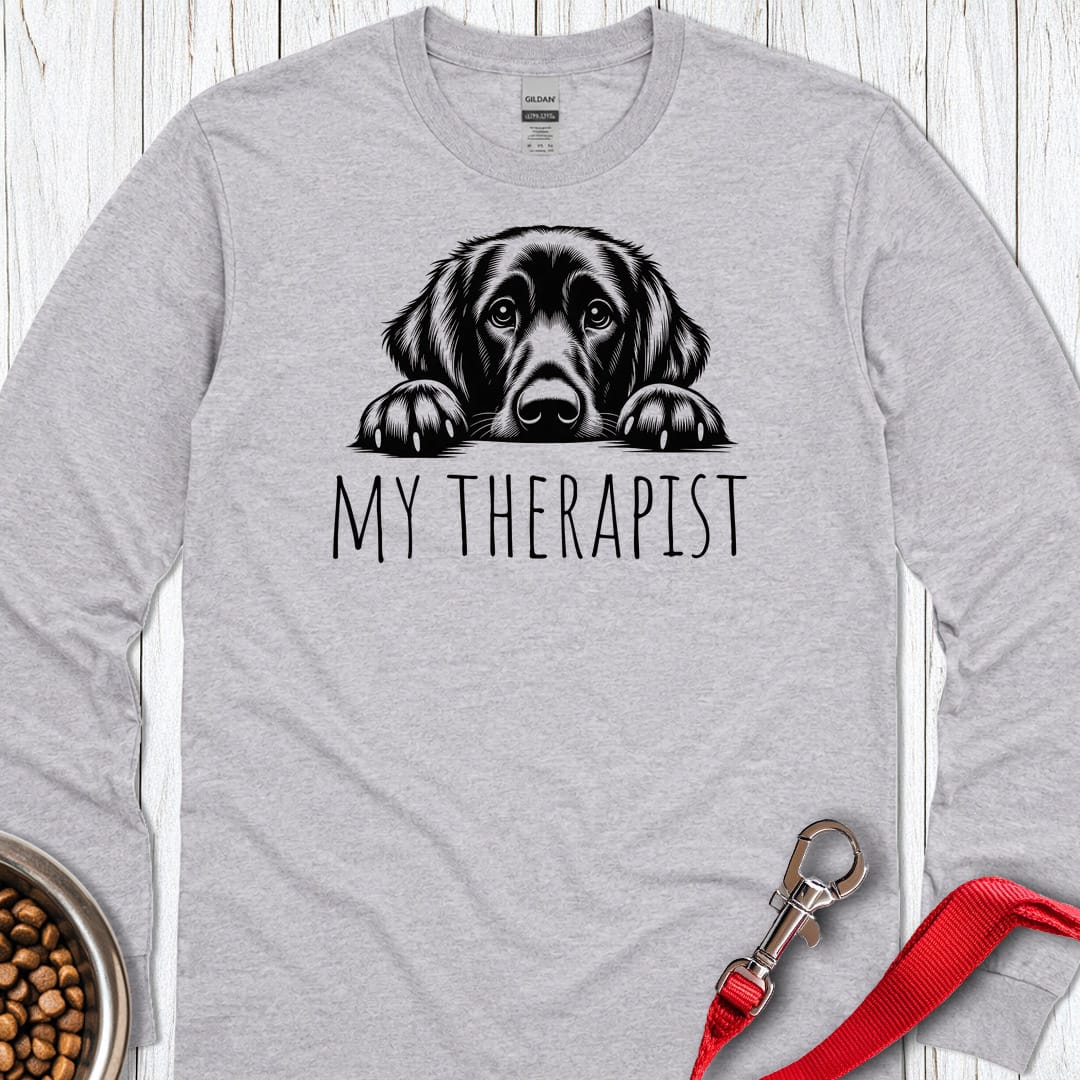 Flat Coated Retriever My Therapist Long Sleeve Shirt Gift For Dog Lover
