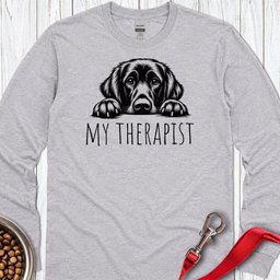 Flat Coated Retriever My Therapist Long Sleeve Shirt Gift For Dog Lover
