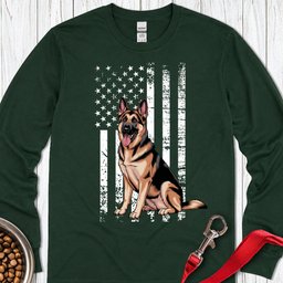 German Shepherd USA Long Sleeve Shirt Gift For Dog Lover