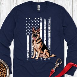 German Shepherd USA Long Sleeve Shirt Gift For Dog Lover