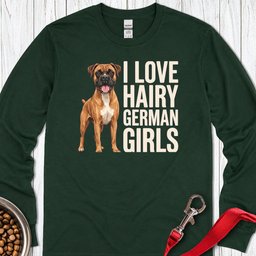 Fawn Boxer Hairy German Girl Long Sleeve Shirt Gift For Dog Lover
