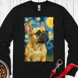 French Bulldog Van Gogh Long Sleeve Shirt Gift For Dog Lover