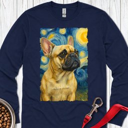 French Bulldog Van Gogh Long Sleeve Shirt Gift For Dog Lover