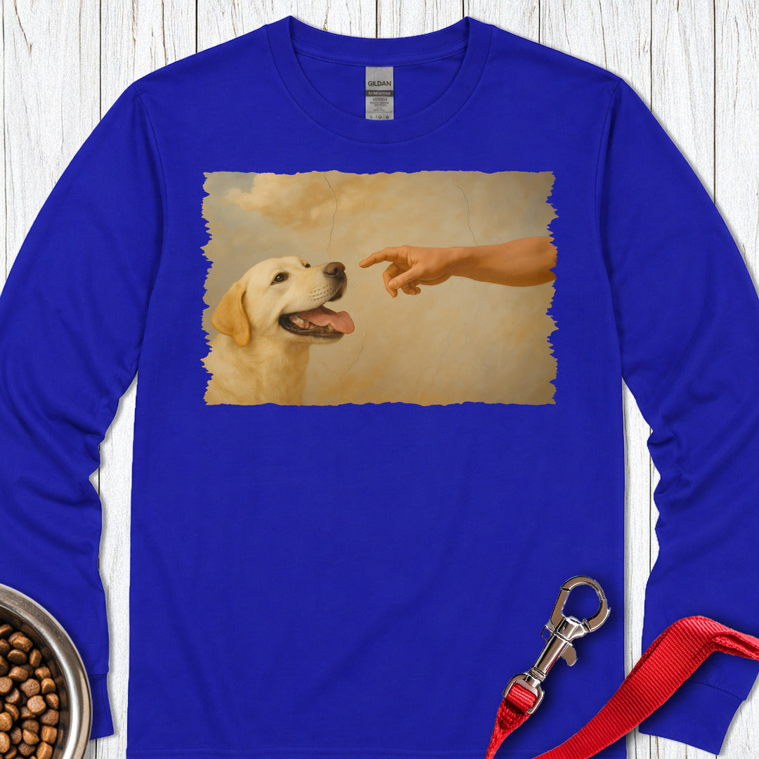 Gods Creates Yellow Labrador Long Sleeve Shirt Gift For Dog Lover