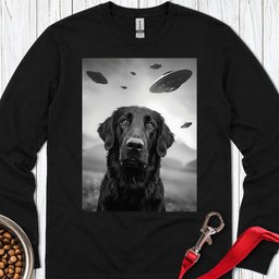 Flat Coated Retriever Ufo Long Sleeve Shirt Gift For Dog Lover
