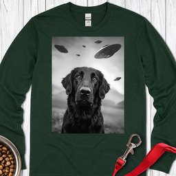Flat Coated Retriever Ufo Long Sleeve Shirt Gift For Dog Lover