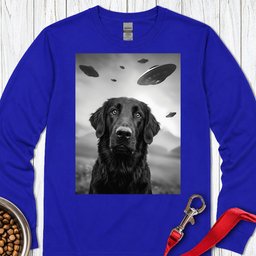 Flat Coated Retriever Ufo Long Sleeve Shirt Gift For Dog Lover