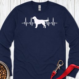Flat Coated Retriever Heartbeat Long Sleeve Shirt Gift For Dog Lover