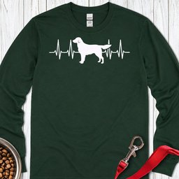 Flat Coated Retriever Heartbeat Long Sleeve Shirt Gift For Dog Lover