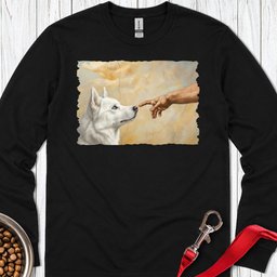 God Creates White Husky Long Sleeve Shirt Gift For Dog Lover