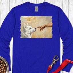 God Creates White Husky Long Sleeve Shirt Gift For Dog Lover