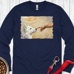 God Creates White Husky Long Sleeve Shirt Gift For Dog Lover