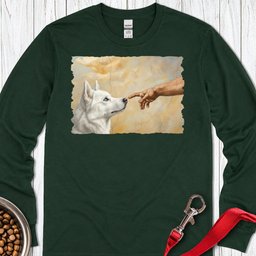 God Creates White Husky Long Sleeve Shirt Gift For Dog Lover