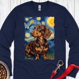 Dachshund Van Gogh Chocolate Long Sleeve Shirt Gift For Dog Lover