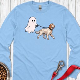 English Setter Ghost Walk Long Sleeve Shirt Gift For Dog Lover