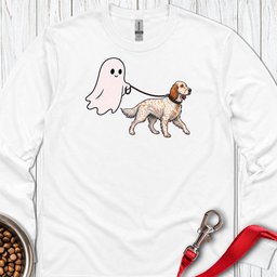 English Setter Ghost Walk Long Sleeve Shirt Gift For Dog Lover