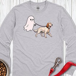 English Setter Ghost Walk Long Sleeve Shirt Gift For Dog Lover