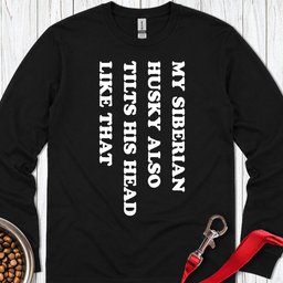 Husky Tilt His Head Long Sleeve Shirt Gift For Dog Lover