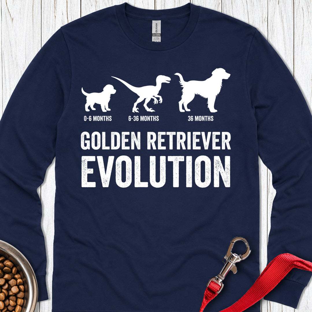 Golden Retriever Evolution Long Sleeve Shirt Gift For Dog Lover