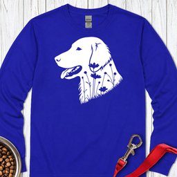 Flat Coated Retriever Flowers Long Sleeve Shirt Gift For Dog Lover