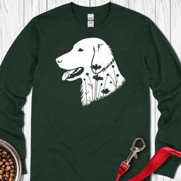 Flat Coated Retriever Flowers Long Sleeve Shirt Gift For Dog Lover