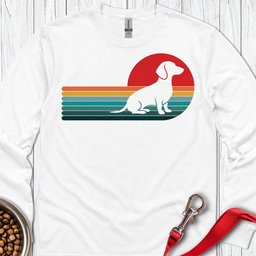 Dachshund Retro Sunset Long Sleeve Shirt Gift For Dog Lover