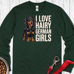 Dachshund Hairy German Girls Black And Tan Long Sleeve Shirt Gift For Dog Lover
