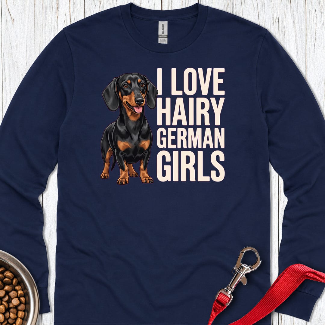 Dachshund Hairy German Girls Black And Tan Long Sleeve Shirt Gift For Dog Lover