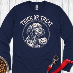 English Setter Trick Or Treat Long Sleeve Shirt Gift For Dog Lover