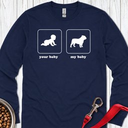 English Bulldog Baby Long Sleeve Shirt Gift For Dog Lover