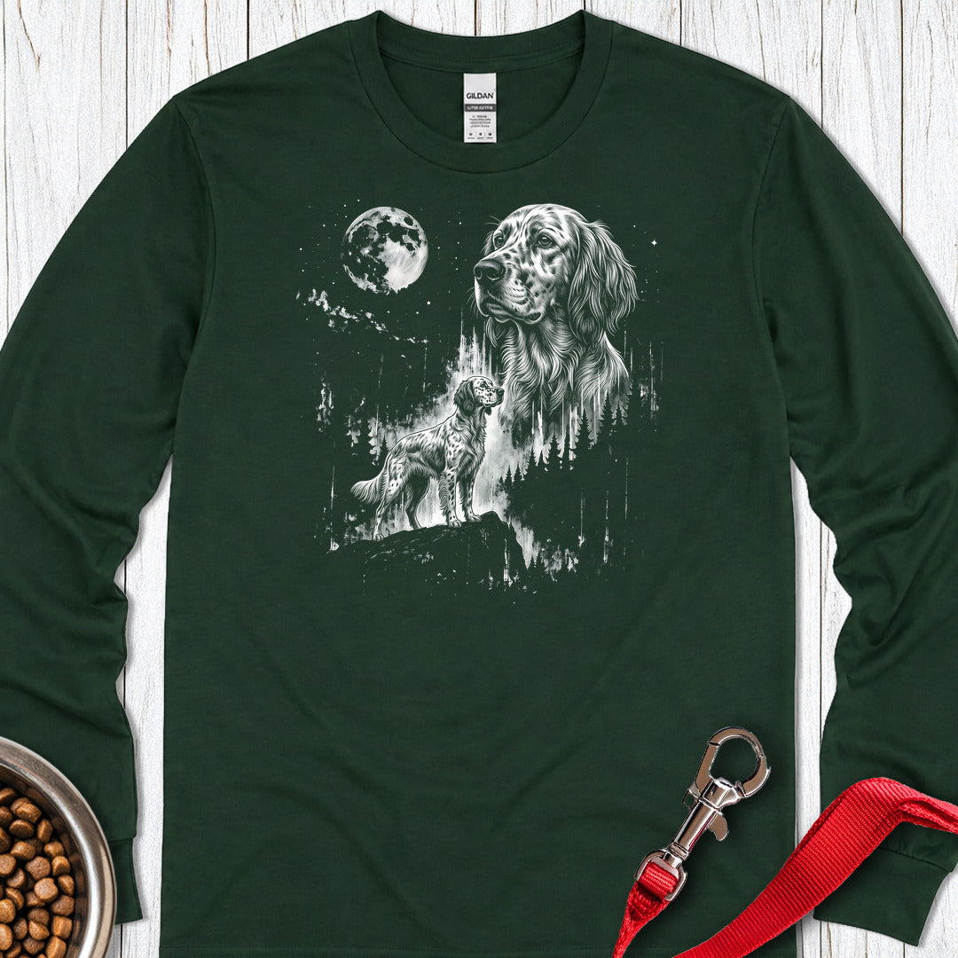 English Setter Moonlight Long Sleeve Shirt Gift For Dog Lover