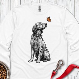 English Setter Butterfly Long Sleeve Shirt Gift For Dog Lover