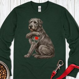 I Love Mom Irish Wolfhound Long Sleeve Shirt Gift For Mom