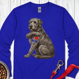 I Love Mom Irish Wolfhound Long Sleeve Shirt Gift For Mom
