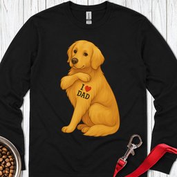 Golden Retriever I Love Dad Long Sleeve Shirt Gift For Dad