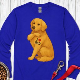 Golden Retriever I Love Dad Long Sleeve Shirt Gift For Dad