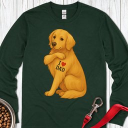 Golden Retriever I Love Dad Long Sleeve Shirt Gift For Dad