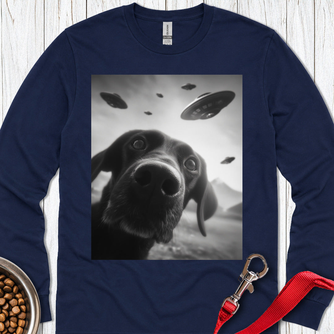 Funny Labrador Ufo Long Sleeve Shirt Gift For Dog Lover