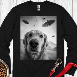 Golden Retriever Ufo Long Sleeve Shirt Gift For Dog Lover
