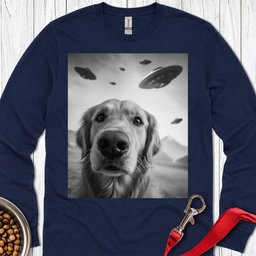 Golden Retriever Ufo Long Sleeve Shirt Gift For Dog Lover