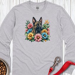 Dutch Shepherd Floral Long Sleeve Shirt Gift For Dog Lover
