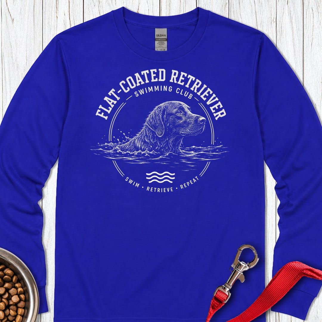 Flat Coated Retriever Swimming Club Long Sleeve Shirt Gift For Dog Lover