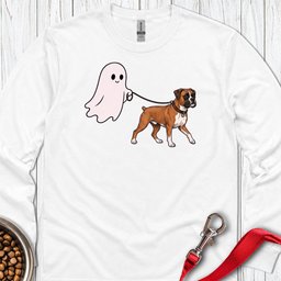Halloween Ghost Boxer Long Sleeve Shirt Gift For Dog Lover