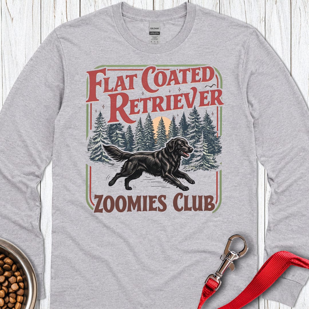 Flat Coated Retriever Zoomies Club Long Sleeve Shirt Gift For Dog Lover
