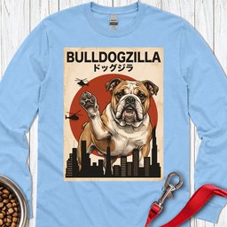 English Bulldog Bulldogzilla Long Sleeve Shirt Gift For Dog Lover