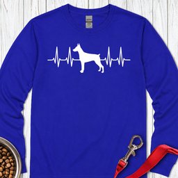Doberman Heartbeat Long Sleeve Shirt Gift For Dog Lover